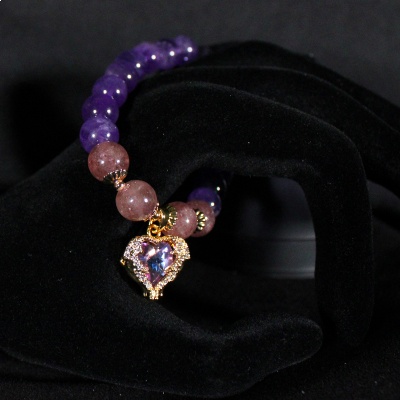 Pulsera ajustable de cuarzo amatista