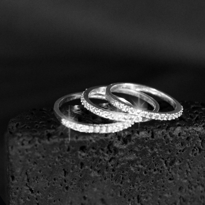 anillo plata con circonias